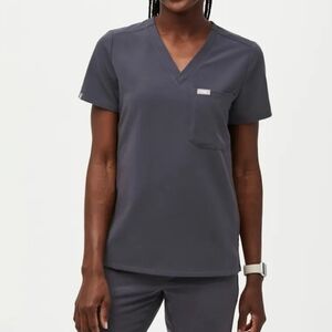 Figs Charcoal Gray Catarina One-Pocket Scrub Top